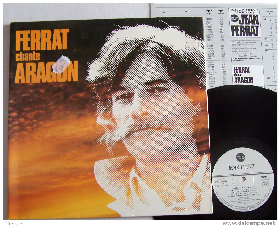 Jean FERRAT Chante ARAGON LP Disque Original TEMEY Un Jour Un Jour - Nueva Era (New Age)