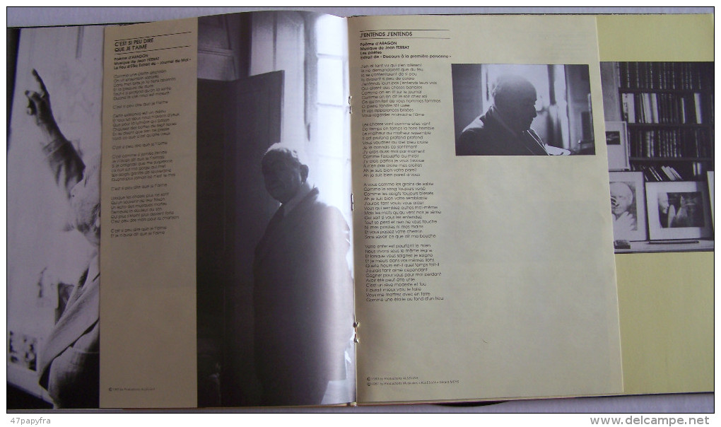 Jean FERRAT Chante ARAGON LP Disque Original TEMEY Un Jour Un Jour - New Age