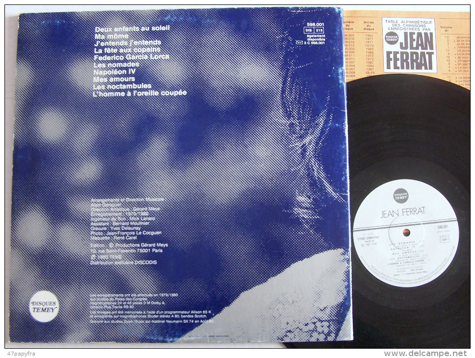 Jean FERRAT LP Disque Original TEMEY N° 1 Deux Enfants Au Soleil Ma Mome - Nueva Era (New Age)