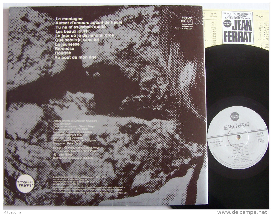 Jean FERRAT LP Disque Original TEMEY N° 4 + Livret La Montagne M / M - Nueva Era (New Age)