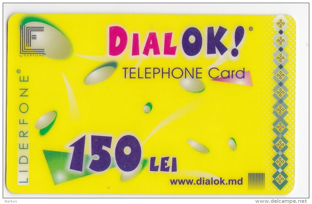 Moldova  , Liderfone , DIALOK , 2004 , Telephone Cards  , 150 Lei  ; Tip II , Plastic , Used - Telecom Operators