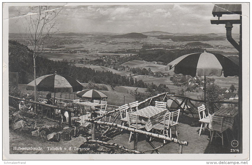 AK Oberlausitz Hubertusbaude Gasthaus Baude Blick Waltersdorf Grossschönau Bei Jonsdorf Jägerdörfel Bahnpost Stempel - Grossschoenau (Sachsen)