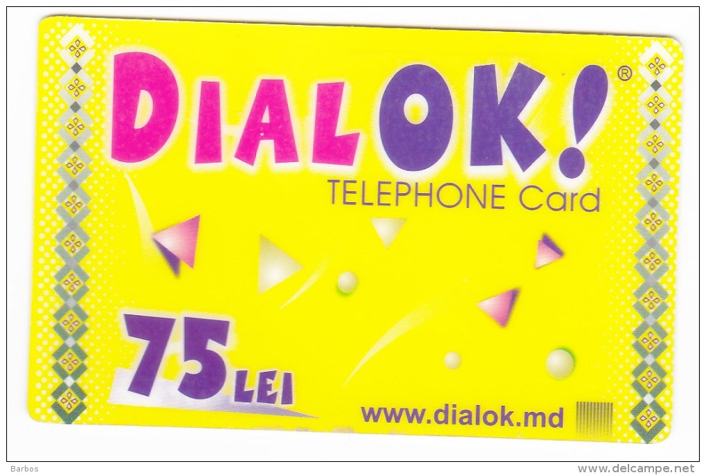 Moldova  , Liderfone , DIALOK , 2007 ,  Telephone Cards  , Phone Card , 75 Lei   ; Tip II ,  RARE , Plastic , Used - Telecom Operators