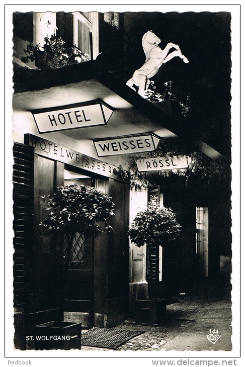 RB 1015 - 1956 Real Photo Postcard - Hotel Weisses Rossl - St Wolgang  Austria - Super Hotel Cachet - St. Wolfgang