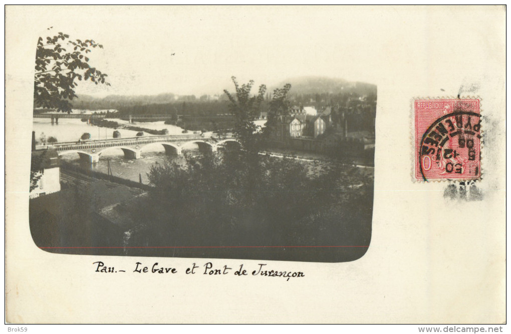 64 PAU - BELLE CARTE PHOTO - LE GAVE ET LE PONT DE JURANCON - Pau