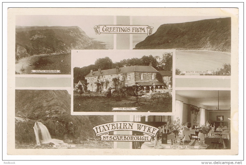 RB 1016 -  Early Real Photo Multiview Postcard - The Hotel Hayburn Wyke Near Scarborough - Yorkshire - Scarborough