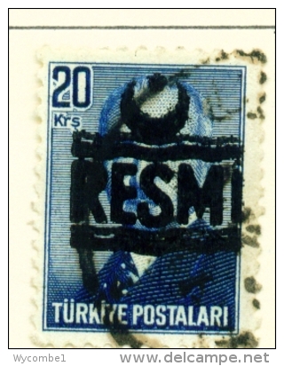 TURKEY  -  1955  Official  Opt.RESMI  20k  Used As Scan - Used Stamps