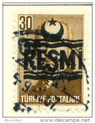 TURKEY  -  1955  Official  Opt.RESMI  30k  Used As Scan - Used Stamps