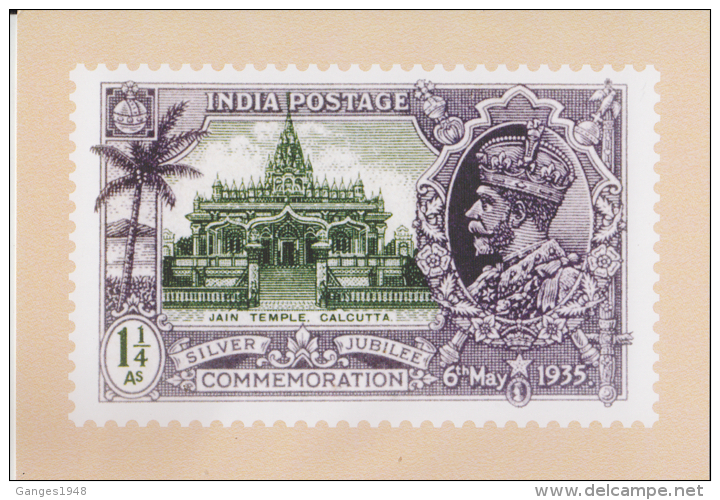 India  2015  KG V SILVER JUBILEE   1.25 A  STAMP RE-PRINTED ON POST CARD   OFFICIALLY ISSUED # 60056   Indien Inde - Lettres & Documents