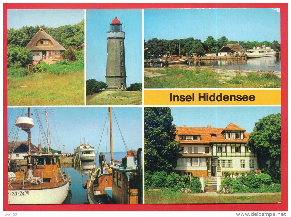 161790 / Insel Hiddensee - Leuchtturm Lighthouse , PORT SHIP , HO GASTSTATTE " DORNBUSCH " Germany Allemagne Deutschland - Hiddensee