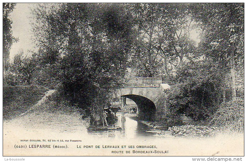 33 LESPARRE - Le Pont De Lervaux Et Ses Ombrages - Lesparre Medoc