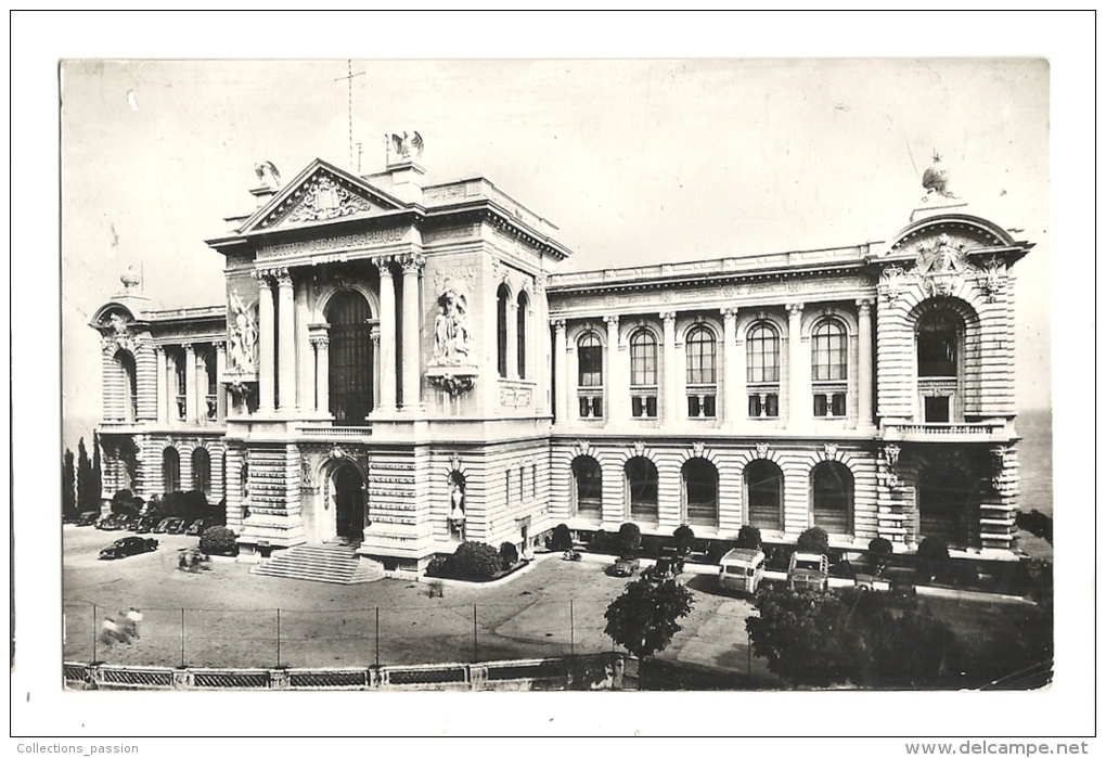 Cp, Monaco, Musée Océanographique, Façade Principale, Voyagée 1952 - Ozeanographisches Museum