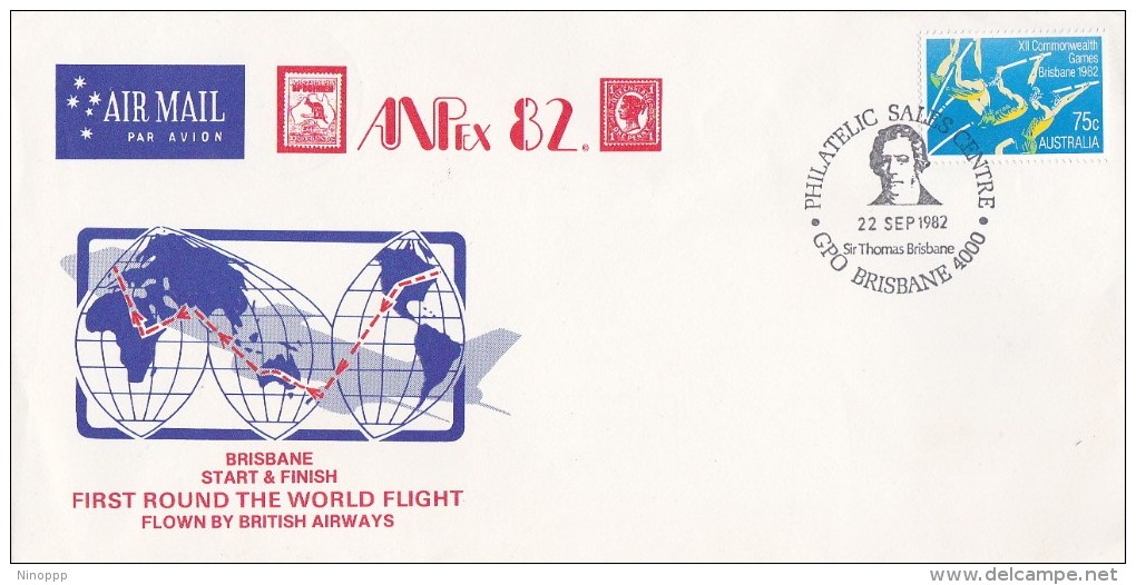 Australia 1982 First Round The World Flight Flown By British Airways - First Flight Covers