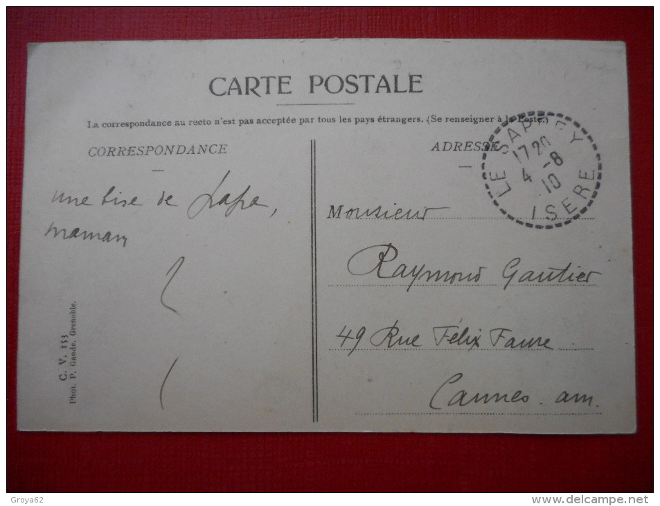 CPA  ISERE 38  LE SAPPEY  "SPORTS D´HIVERS SKIEURS"  1910 - Ed CV P GAUDE Phot - Autres & Non Classés