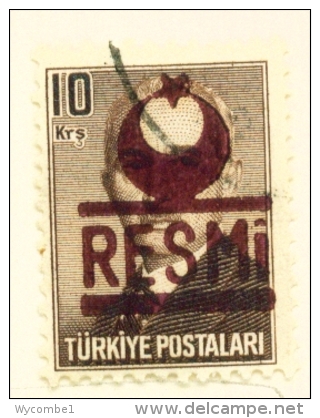 TURKEY  -  1955  Official  10k  Used As Scan - Used Stamps