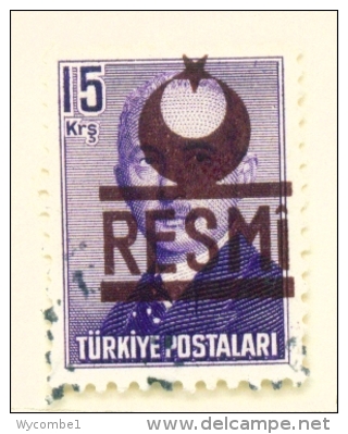 TURKEY  -  1955  Official  15k  Used As Scan - Used Stamps