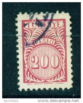 TURKEY  -  1957  Official  200k  Used As Scan - Oblitérés