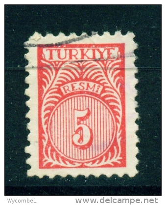 TURKEY  -  1957  Official  5k  Used As Scan - Used Stamps