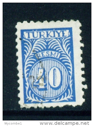 TURKEY  -  1957  Official  40k  Used As Scan - Used Stamps