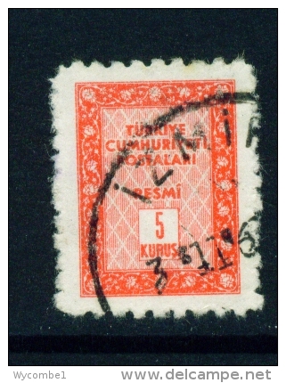 TURKEY  -  1960  Official  5k  Used As Scan - Used Stamps