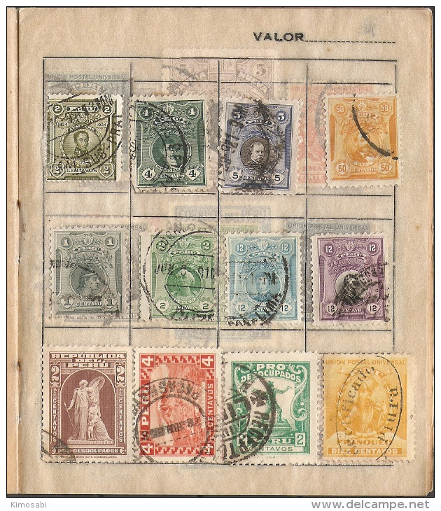 Peru Classic Collection On Old Approval Sheets. Used, Hinged. 12 Scans. - Peru