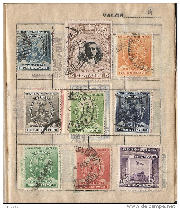 Peru Classic Collection On Old Approval Sheets. Used, Hinged. 12 Scans. - Peru