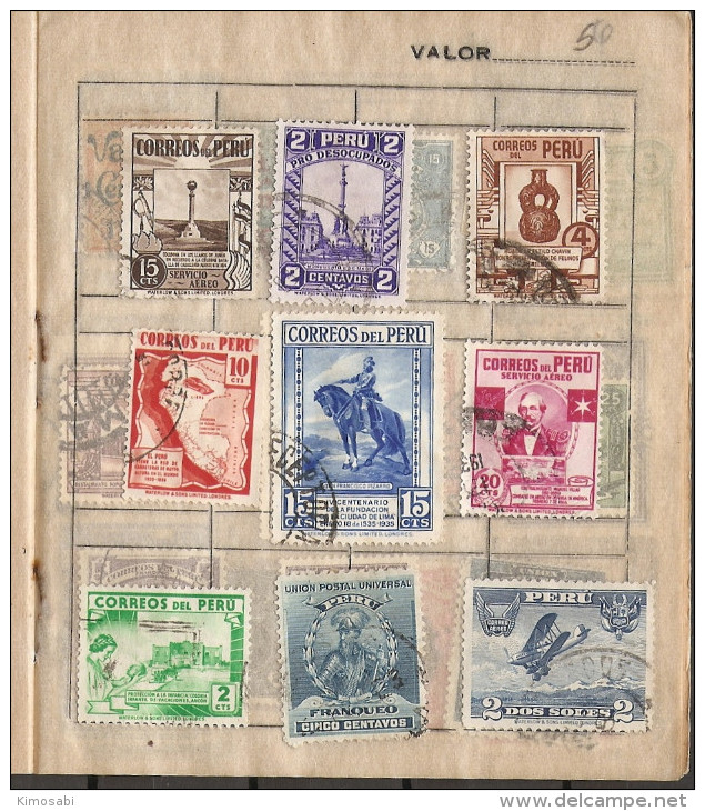 Peru Classic Collection On Old Approval Sheets. Used, Hinged. 12 Scans. - Peru