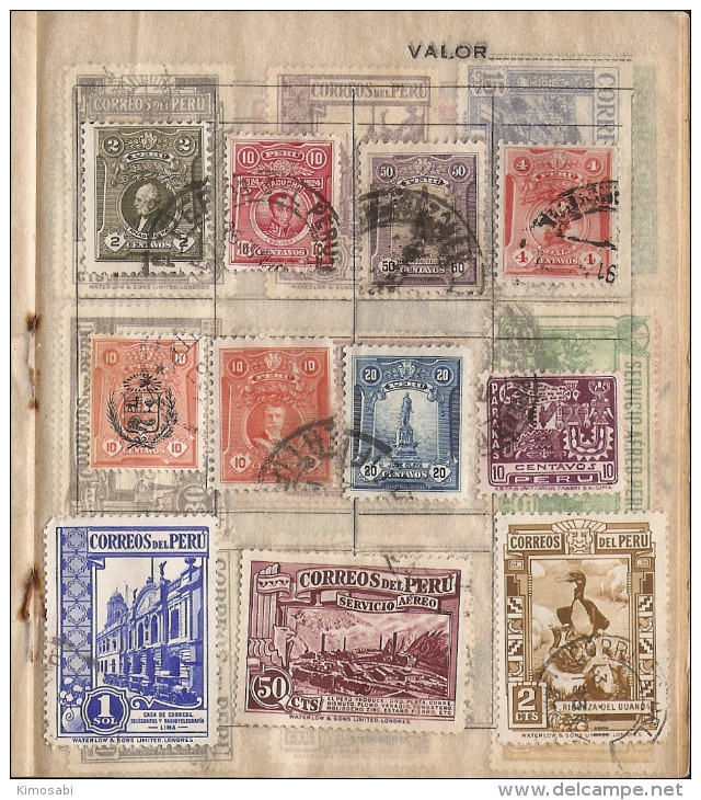 Peru classic collection on old approval sheets. Used, hinged. 12 scans.