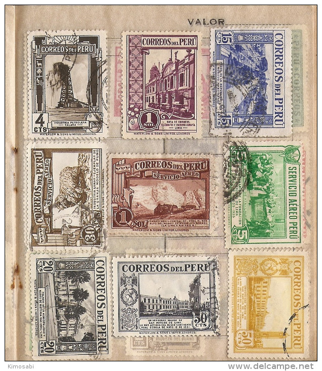 Peru classic collection on old approval sheets. Used, hinged. 12 scans.