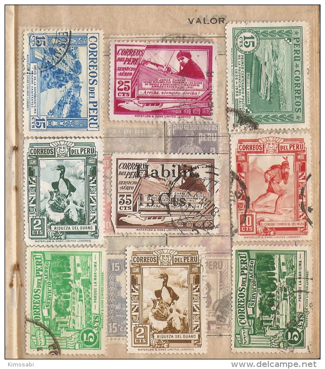 Peru classic collection on old approval sheets. Used, hinged. 12 scans.