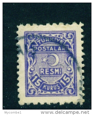 TURKEY  -  1947  Official  15k  Used As Scan - Oblitérés