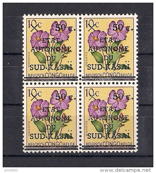 Sud-Kasaï 1961 COB 4 ** Bloc De 4 - Sud Kasai