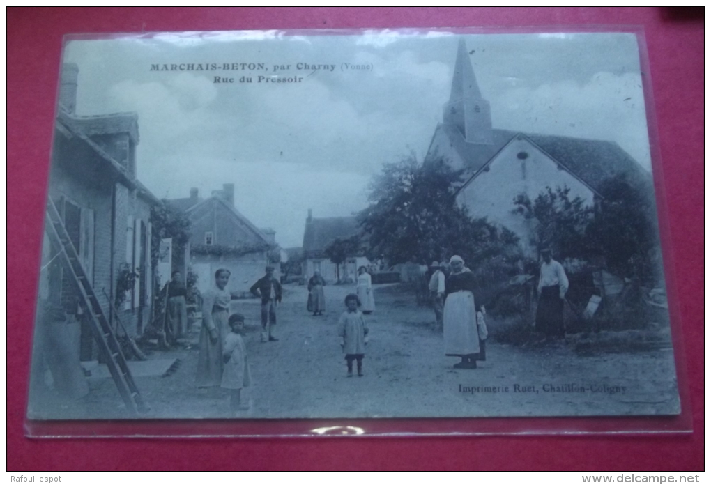 Cp  Marchais Beton Par Charny Rue Du Pressoir - Charny