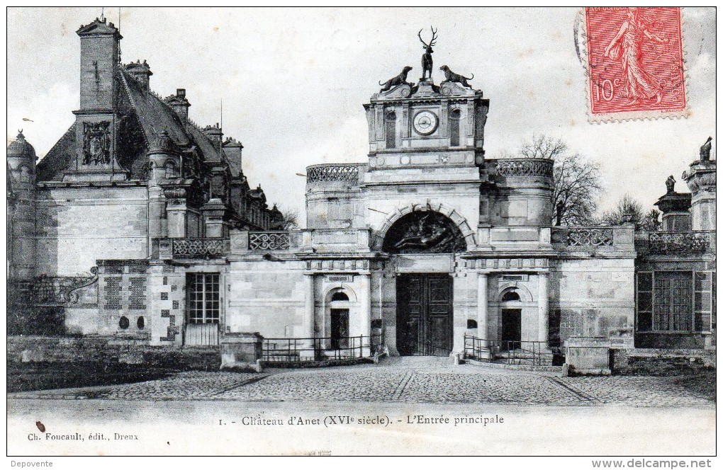 CPA : CHATEAU D'ANET (28) - ENTREE PRINCIPALE - Anet