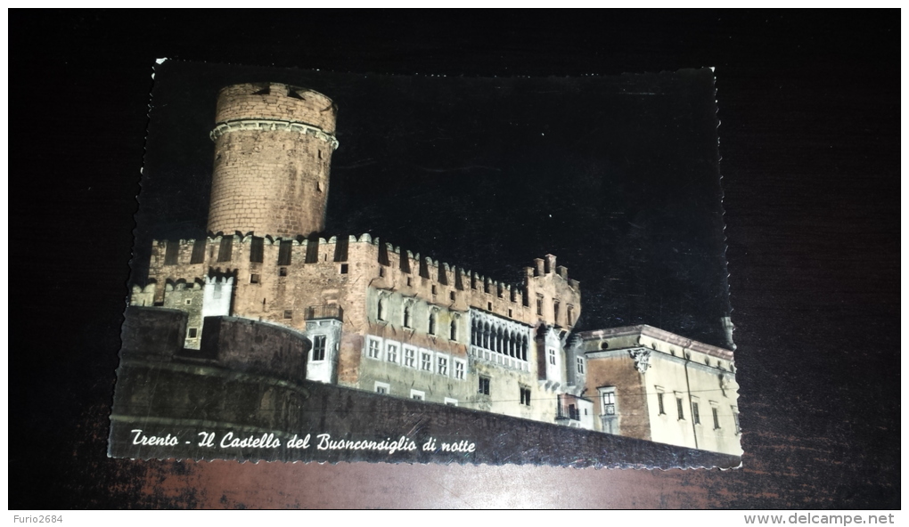 C-27967 TRENTO PANORAMA DEL CASTELLO DEL BUONCONSIGLIO DI NOTTE - Trento