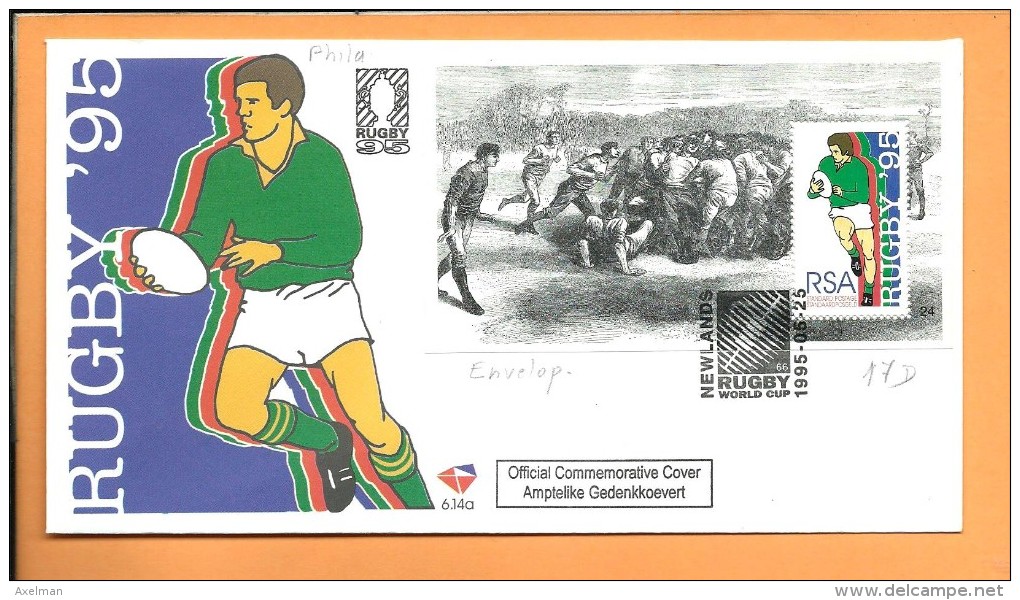 ENVELOPPE: Coupe Du Monde De Rugby 25-05-1995 - Cartas & Documentos