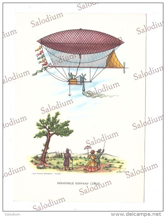 Aerostato Dirigibile Dirigible Ballon Balon Mongolfiera - Illustratore - Giffard - Zeppeline