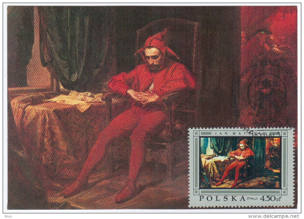 Poland 1989 Jan Matejko Painter "Stanczyk" Canceled In Krakow - Maximumkaarten