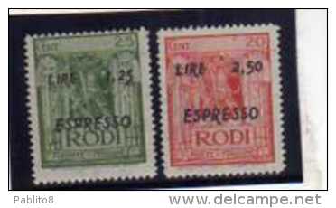 COLONIE ITALIANE EGEO OCCUPAZIONE TEDESCA GERMAN OCCUPATION 1944 ESPRESSI SPECIAL DELIVERY PRO ASSISTENZA EGEO SERIE MNH - Egée (Occ. Allemande)