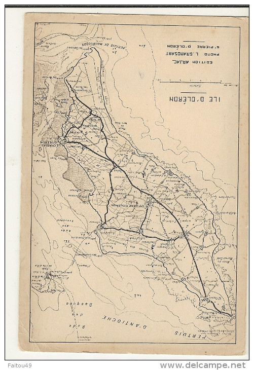 ILE D´OLÉRON - Carte Géographique  - L.GRANDSART  (carte De 10/15)            175 - Ile D'Oléron
