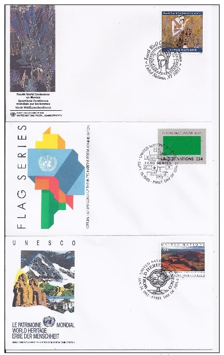 FDC -  3 Enveloppes 1er Jour - United Nations NEW YORK - 1970-1979