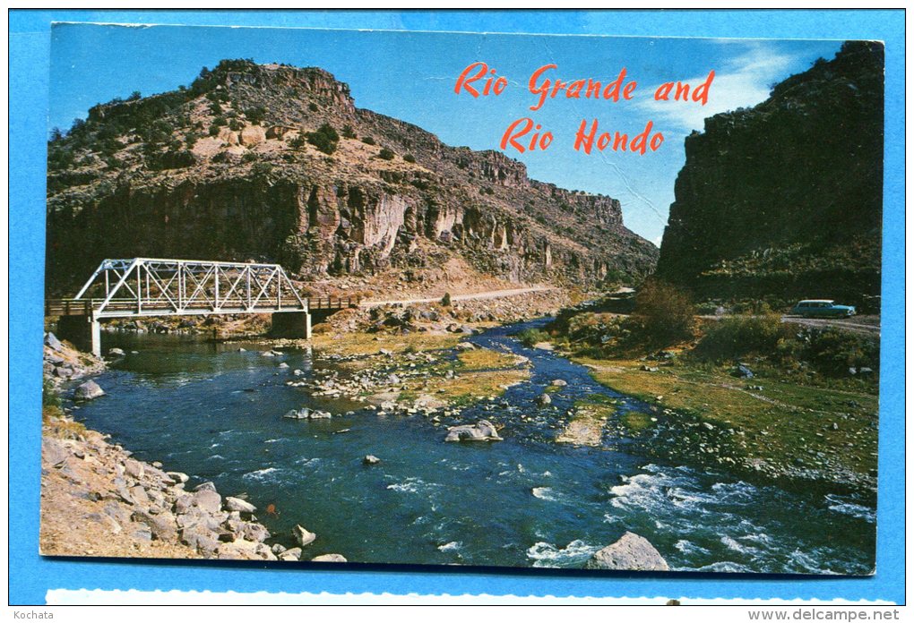 R090, Rio Grande And Rio Hondo, New Mexico, Circulée 1966 Timbre Décollé - Mexico