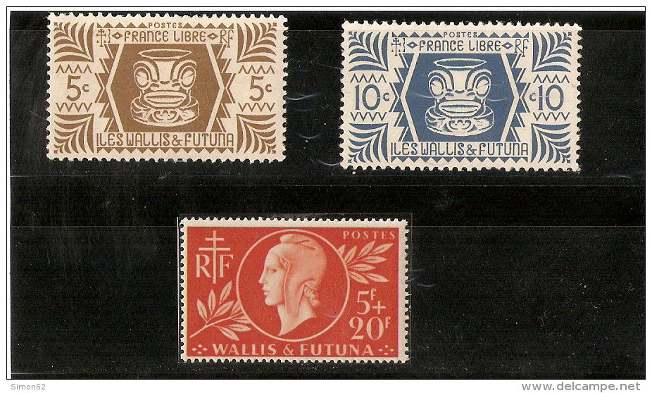 WALLIS ET FUTUNA  N° 133/134 ET 147 NEUF* * LUXE    DE 1944 - Unused Stamps