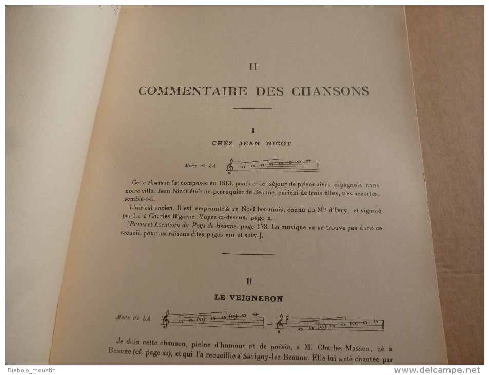 1900 ? chansons anciennes(30) bourguignones du pays de BEAUNE avec étude historique par Maurice Emmanuel