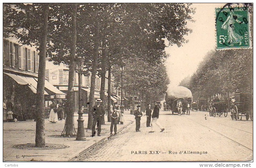 75  PARIS XIXe Rue D'Allemagne - Arrondissement: 19