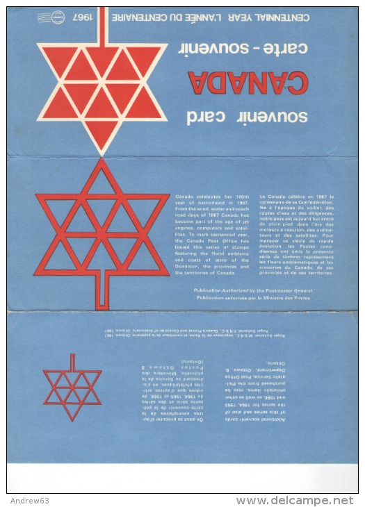 CANADA - 1967 - CENTENNIAL STAMPS SOUVENIR CARD - Jahressätze Der Kanad. Post