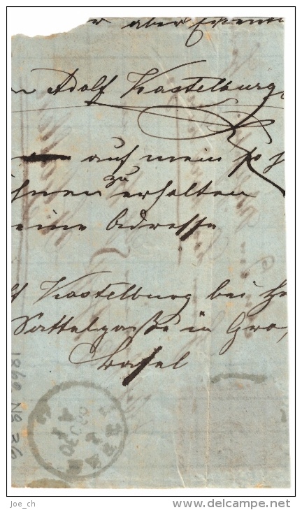 Briefabschnitt, Basel 1866, 2 Scans - Lettres & Documents