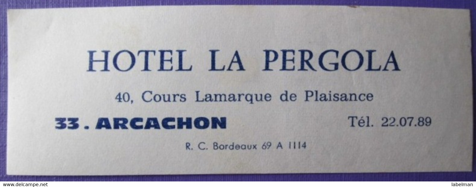 HOTEL AUBERGE RESIDENCE MINI LA PERGOLA DECAL PARIS FRANCE STICKER LUGGAGE LABEL ETIQUETA ETICHETTA ETIQUETTE AUFKLEBER - Hotel Labels