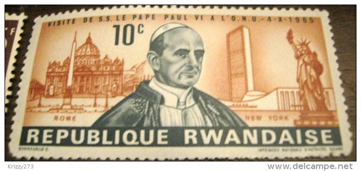 Rwanda 1966 Pope Paul's Visit To The United Nations 10c - Used - Gebruikt