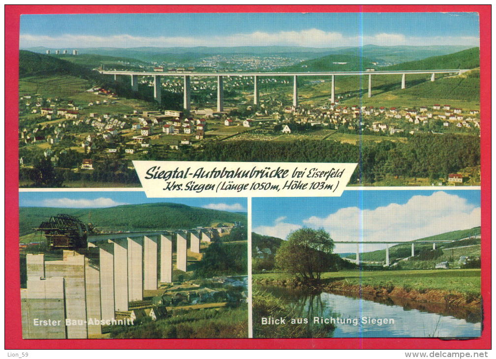 161939 / Siegen - Siegtal-Autobahnbrücke Eiserfeld , BRIDGE , ERSTEL BAU ABSCHNITT , BLICK AUS RICHTUNG SIEGEN Germany - Siegen